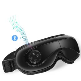 VEVOR Heated Eye Massager Eye Care Device 5 Modes Bluetooth Music 180° Foldable (Control Type: Push-button, Color: Black)