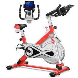 Indoor Cycling Professional Fitness Cycling Exercise Bike With LCD Monitor (type: Professional Exercise Bikes, Color: Red)