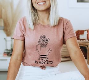 Grow Happy Thoughts T-shirt, Mental Health Shirt, Motivational Top, Inspirational Gift, Positive Quote Shirts, Self Growth Tee, Gift For Mom (size: large)