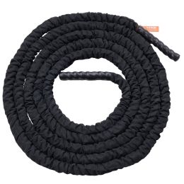 VEVOR Battle Rope 1.5" 30Ft Gym Workout Strength Training Exercise Fitness Rope (Product Type: Battle Rope with Protective Sleeve, Color: Black)