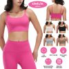 1Pc/3Pcs Women Strap Sport Bras Padded Strappy Crop Square Neck Low Impact Bras Sexy Fitness Tank Tops