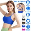 1Pc/3Pcs Women Cross Back Sport Bras Padded Strappy Crop Open Back Low Impact Bras Sexy Fitness Tank Tops