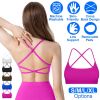 1Pc/3Pcs Women Cross Back Sport Bras Padded Strappy Crop Open Back Low Impact Bras Sexy Fitness Tank Tops