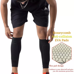 Honeycomb Shin Protection sleeve (Color: Black, size: L)