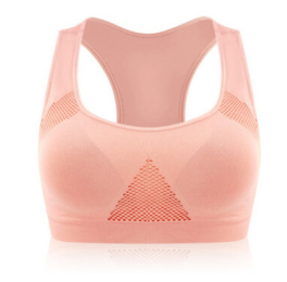 Women Running Sports Bra , Gym Fitness Women Seamless Padded Vest Tanks (Color: Pink, size: S)