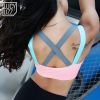 Fitness Yoga Push Up Sports Bra for Womens Gym Running Padded Tank Top Athletic Vest Underwear Shockproof Strappy Sport Bra Top