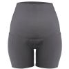 Women Maternity Shorts Seamless Pregnancy Underwear Shapewear Fitness Yoga Running Shorts High Waist Over The Belly Pants with Two Side Pockets