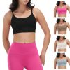 1Pc/3Pcs Women Strap Sport Bras Padded Strappy Crop Square Neck Low Impact Bras Sexy Fitness Tank Tops