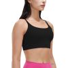 1Pc/3Pcs Women Strap Sport Bras Padded Strappy Crop Square Neck Low Impact Bras Sexy Fitness Tank Tops