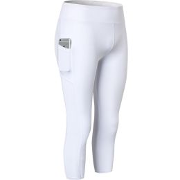 Women High Waist Yoga Leggings Gym Pants (Color: White, size: XL)