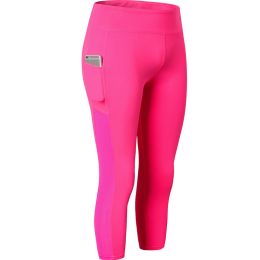 Women High Waist Yoga Leggings Gym Pants (Color: Rose, size: S)