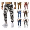 Man Pants Patchwork Camouflage Jogging Pants Outdoor Sports Fitness Sweatpants