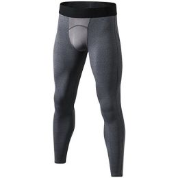 Men's Compression Pants - Workout Leggings for Gym, Basketball, Cycling (Color: Gray, size: S)