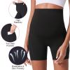 Women Maternity Shorts Seamless Pregnancy Underwear Shapewear Fitness Yoga Running Shorts High Waist Over The Belly Pants with Two Side Pockets