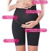 Women Maternity Shorts Seamless Pregnancy Underwear Shapewear Fitness Yoga Running Shorts High Waist Over The Belly Pants with Two Side Pockets